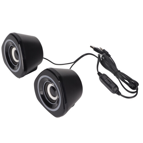 USB Desktop Speakers Plug and Play Black