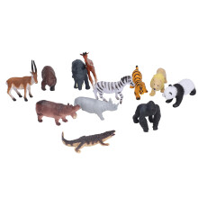 12 Pcs Jungle Animal PVC Toy Set for Kids, Cake Decoration
