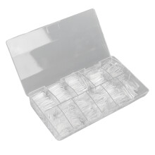 500pcs Transparent Plastic Nail Tips for DIY Home Salon, Portable False Nail Set