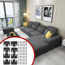 Conectores Universales para Sofá Seccional, 8 Piezas de Clips para Sofá, Conectores para Sofá, Conectores para Muebles con Tornillos.