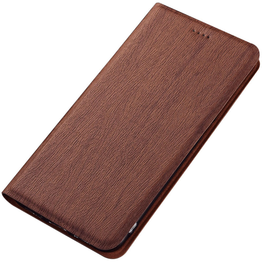 Magnetic Flip Leather Wallet Case For Iphone 16E Se4, Retro Tree Pattern, Card Holder Kickstand Brown 9330225964322
