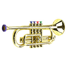 Toy Trumpet for Kids with Loud Sound, Durable Plastic Party Horn Musical Instrument Gold