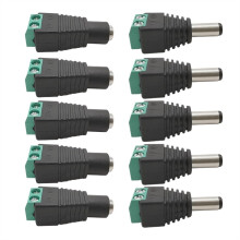 10 Pack 2.1mm x 5.5mm Male to Female DC Power Extension Cable for LED Strip and CCTV