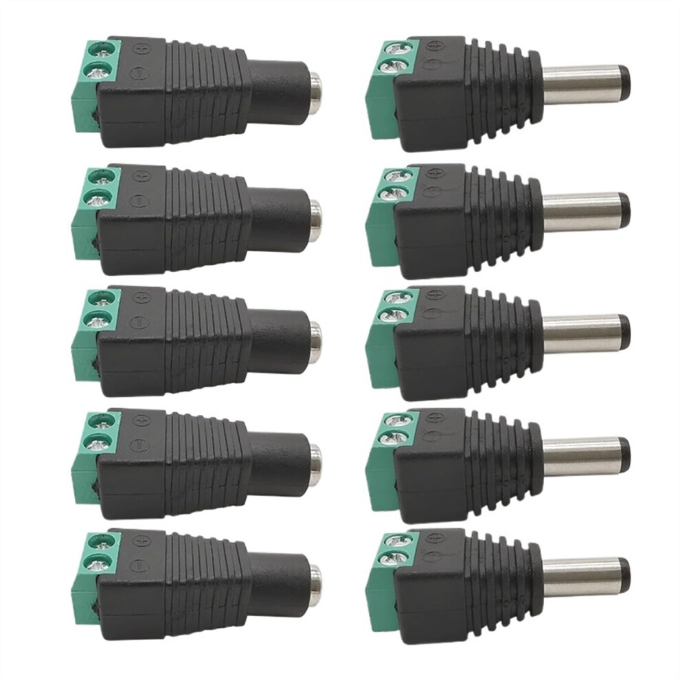 10 Pack 2.1Mm X 5.5Mm Male To Female Dc Power Extension Cable For Led Strip And Cctv 9330225964353