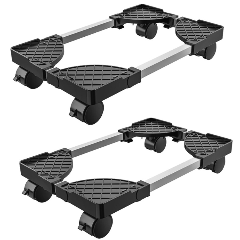 2Pcs Adjustable Computer Tower Stand With 360 Lockable Wheels And Elevated Airflow For Gaming Desktop 9330225964377