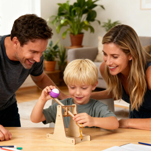 STEM Learning Kit with Adjustable Launch Angle Catapult for HandsOn Physics Classroom Activities 2