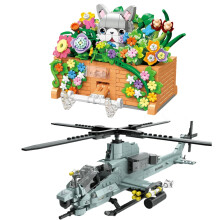 AH1Z Viper Helicopter Model Kit with Cat Scene, Realistic Military Attack Set and Phone Stand