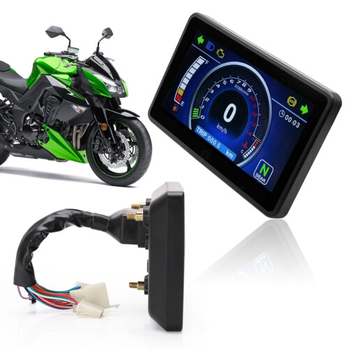 Universal Motorcycle LCD Display Cluster Replaceable Speedometer Multi-Function Instrument for 1,2,4 Cylinder Motorbike 2