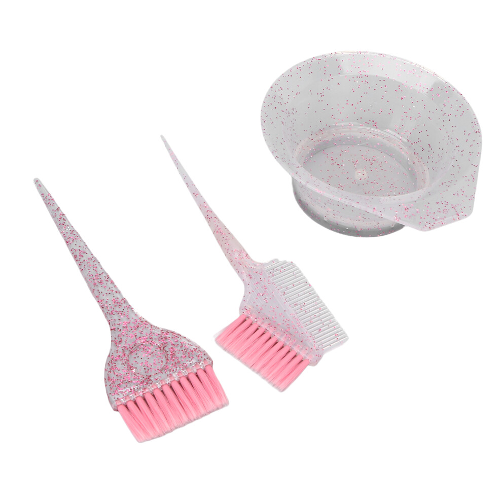 Pink 3Pcs Hair Tinting Brush Kit