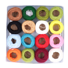 16Pcs Bright Color Crochet Thread Set, 2 Strands, 45m Each