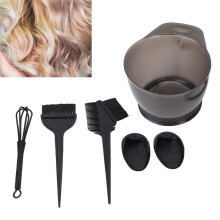 Professional Black Hair Dye Kit with Ear Cover, Brush & Bowl Set