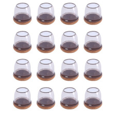 16 Pezzi di Protezioni per Pavimento nel Silicone Trasparente per Gambe Della Sedia con Feltro Avvolto, Cappucci per Gambe di Sedie Piccole,