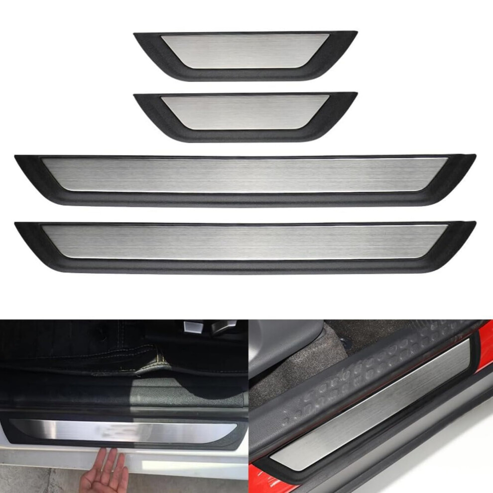 4Pcs Car Door Sill Protector For Citroen Berlingo 20082018, Stainless Steel Scuff Guard Set, Scratchresistant Easy Install 9092120171488