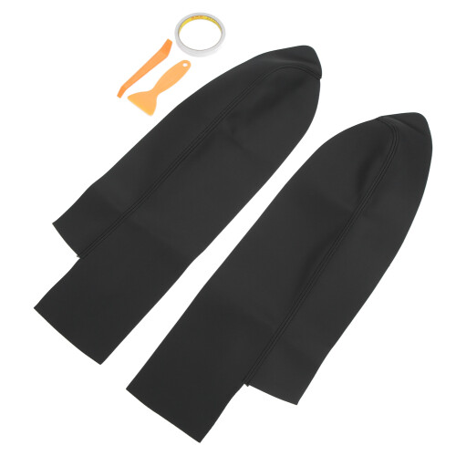 Front Door Armrest Cover Set for CRV 2007-2011 Microfiber Leather Black 2