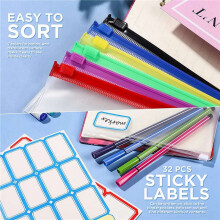 36 PCS A6 Binder Pockets 6- A6 Zipper Pouch for Budget Binder, Waterproof Plastic Envelope Folders Pouch Bags