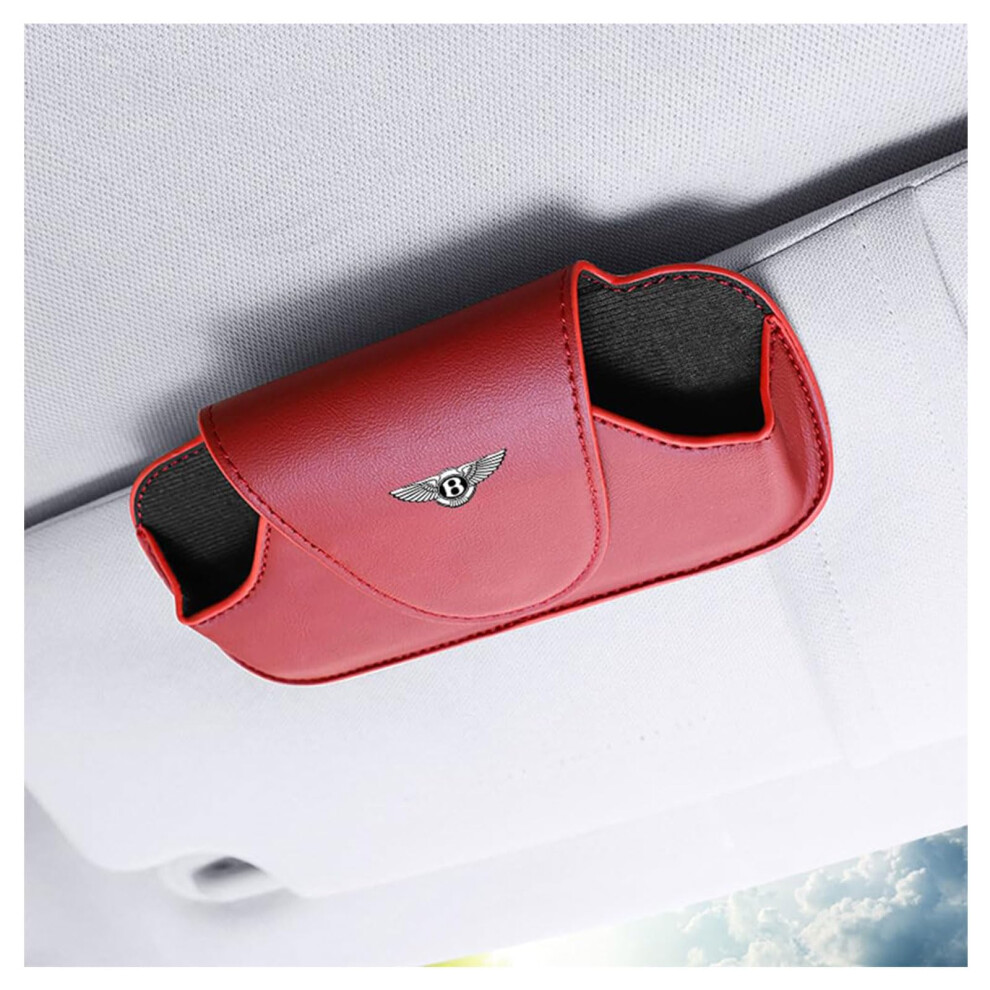 Leather Car Visor Sunglasses Holder For Bentley With Secure Clip, Scratch Protection, Multiitem Storage 9771547548225