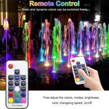 Unterwasser-Teichbeleuchtung, Dimmbare LED-Tauchbrunnenbeleuchtung mit Timer, IP68 Wasserdicht, Buntes Licht, US-Stecker