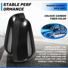 Carbon Fiber Rear View Mirror Housing Cover Cap -Side Door Mirror Cover for Ranger / Everest 2012-2021