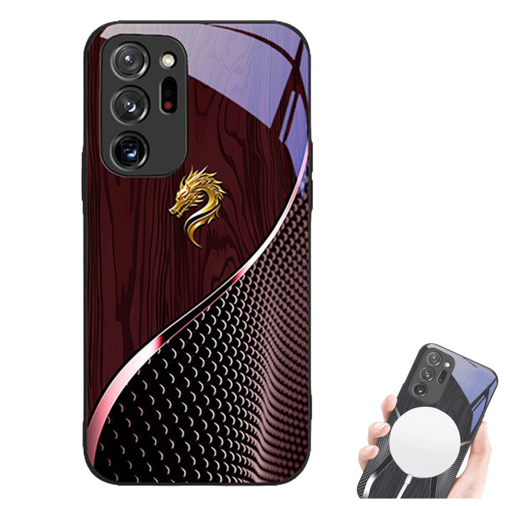 Phone Case Magnetic Glass Cover With Dragon Design And ShockâAbsorbing Silicone Frame For Samsung S23 Plus Red 9330225964728