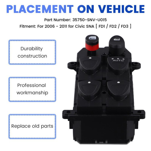 Right Hand Drive Power Window  Control for   35750-SNV-U015 RHD 1