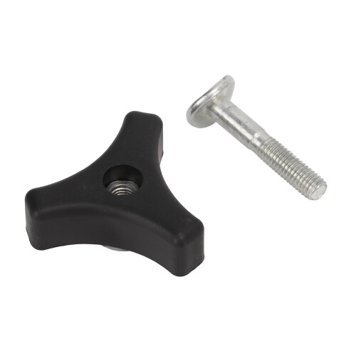 Black Plastic Triangle Handle Knob for Lawn Mowers, Durable Metal Bolt 1