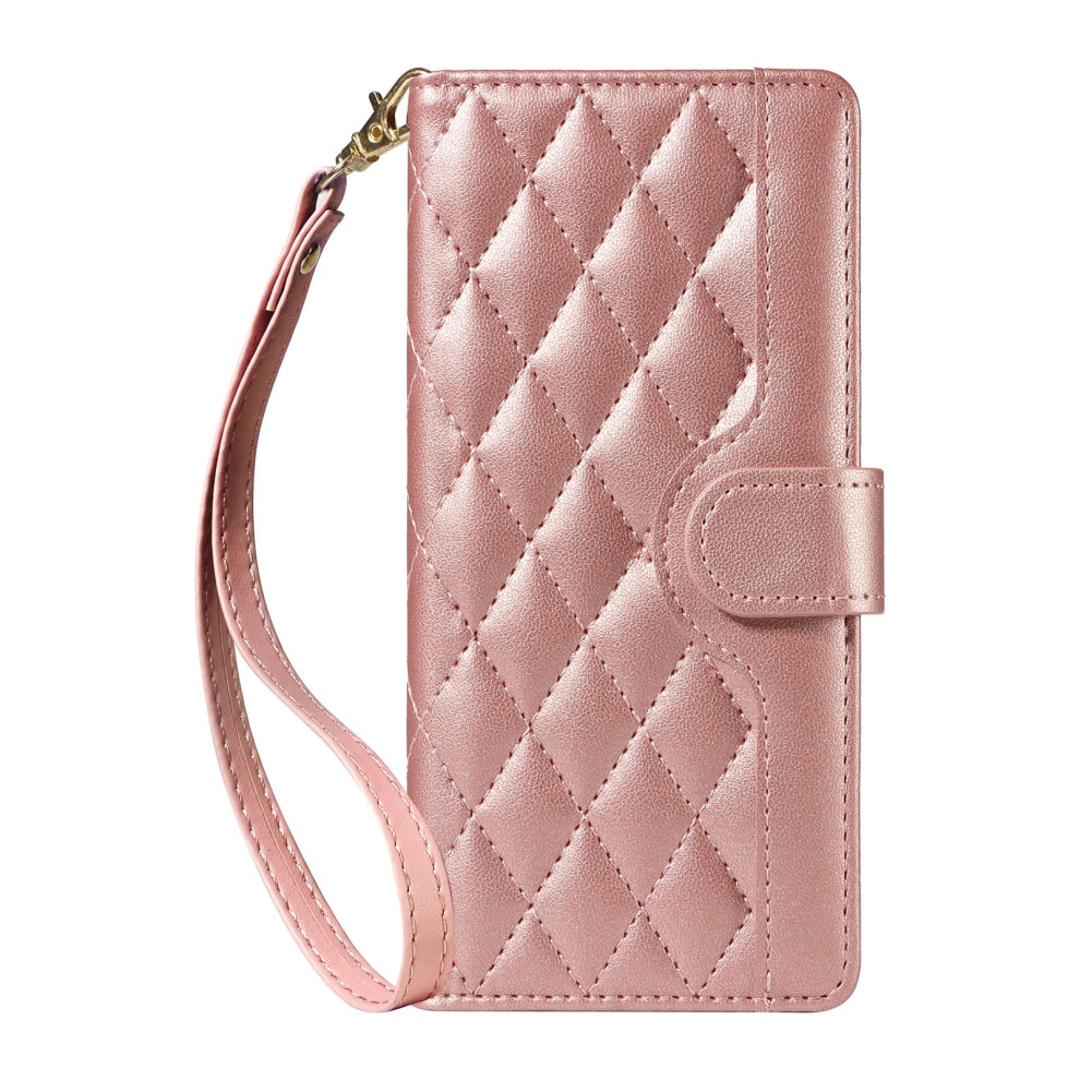 Leather Wallet Case Rosegold, Magnetic Flip Cover With Card Holder And Kickstand For Sony Xperia 5 Iv 9771547595847