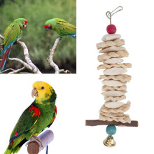 Cuttlebone Parrot Toy 25cm with Bell Chew Toy for African Greys & Small Birds