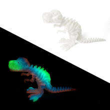3D Printed Dinosaur T Rex Skeleton GlowinDark Rainbow Articulated Figure 15cm Model Toy