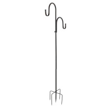 Iron Shepherd's Hook 2 Hooks 160cm Garden Bird Feeder Hanger