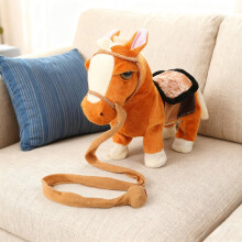 Walking Pony Toy with Realistic Walking Motion, Interactive Music, Soft Plush, Leash for Kids