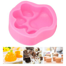 Pink Silicone Cat Dog Paw Shape Mold for Cake, Chocolate & Fondant DIY