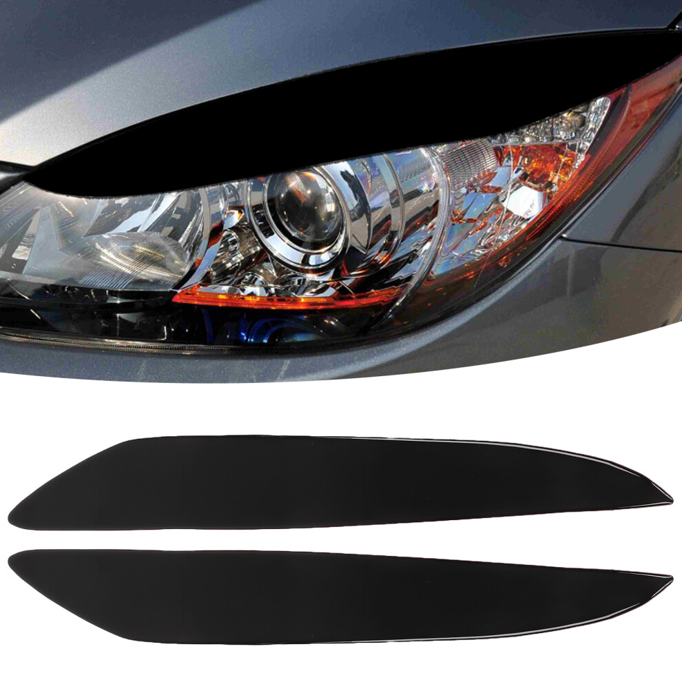 Piano Headlight Eyebrow Cover For Mazda 3 2010-2013 Black 9441390502117