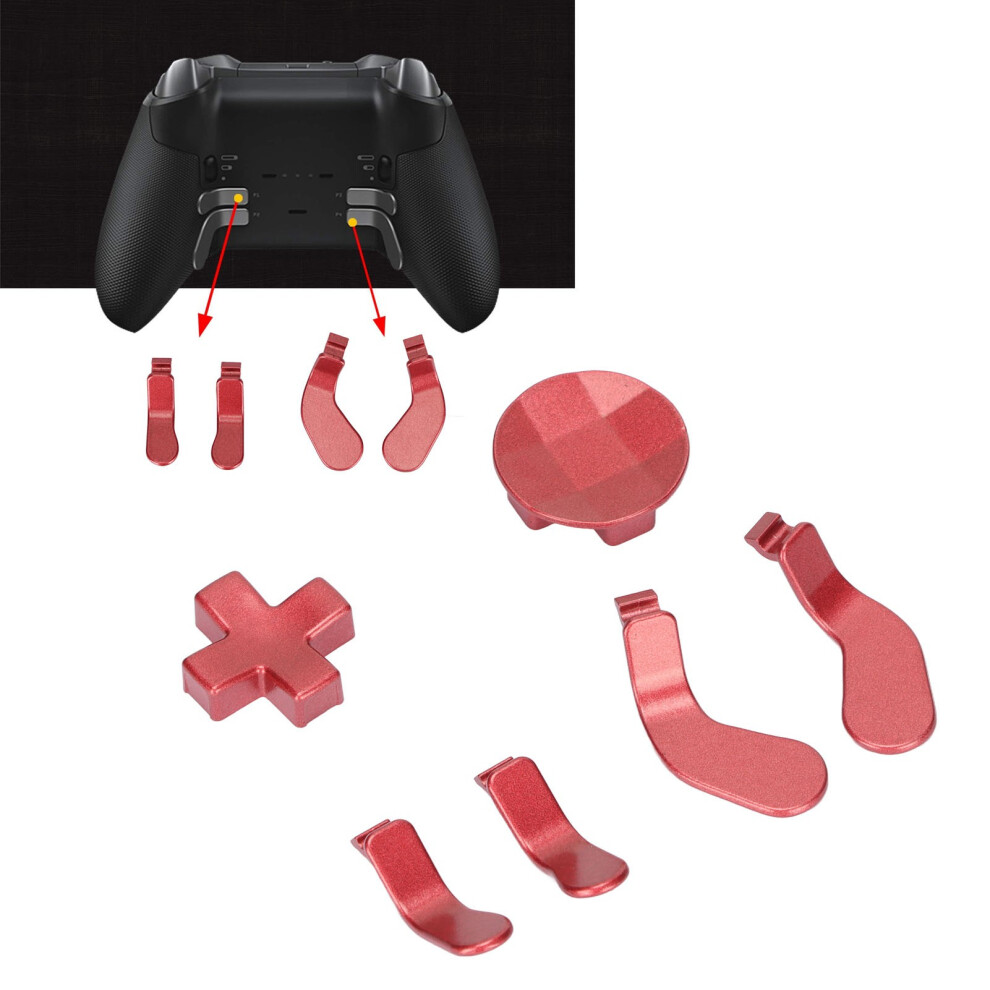 Xbox One Elite Series 2 D Pads Paddles Stainless Steel Replacement Finish Red 6901390501976