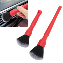 Automotive Detail Brush Set 2pcs Soft for Car Wash & Maintenance Red