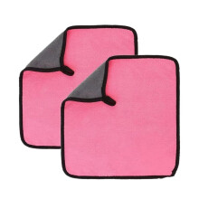 2 Pack Super Absorbent Microfiber Car Wash Towel Scratch Car Detailing Cloth Rose Red 30x40CM