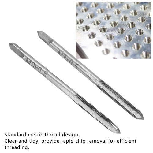 2PCS Metric Steel Hand Tap Set M3x0.5 Thread Cutting Tool 2