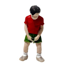 Miniature Figurines 1:64 Scale Resin Red Shirt Boy with Realistic Hand Painted Detail for Dioramas