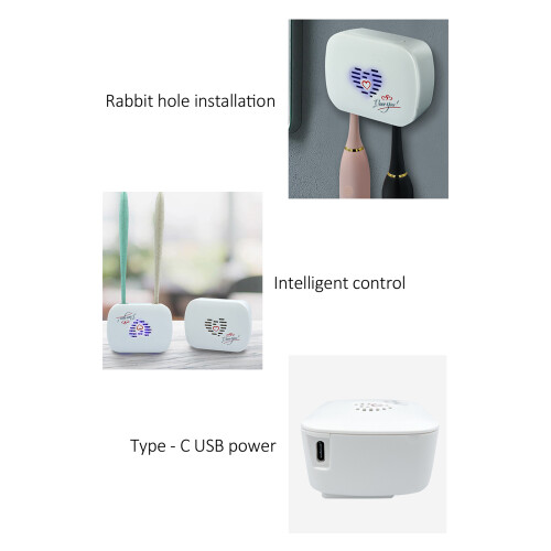Wall-Mounted UV Toothbrush Cleaner USB Charging, 99.9% Sanitization 2