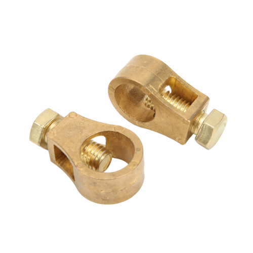 2PCS Universal Battery Terminal Clamp Copper Brass 16-18mm ID 2