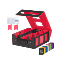 Protective Game Card Box PU Magnetic Closure Box Portable-Red