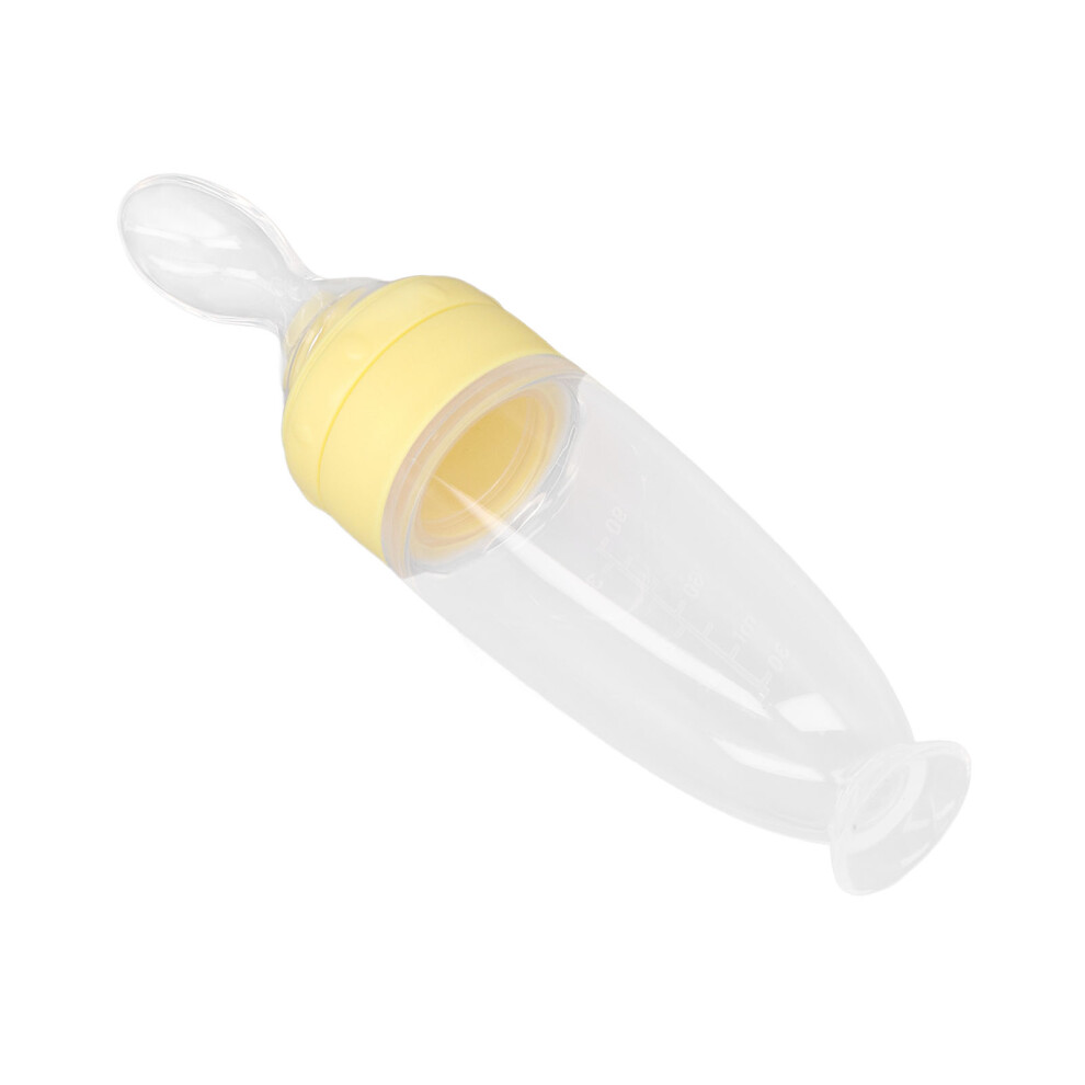Baby Bottle Spoon with Silicone Filter Cover, Yellow, Lightweight & Portable