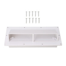 White ABS RV Exhaust Vent Cover with Automatic Vent Door and Easy Installation for Travel Trailers