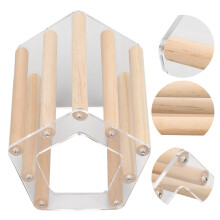 Minimalist Pentagonal Wooden Hamster House with Acrylic Ventilation, 20x15x12cm