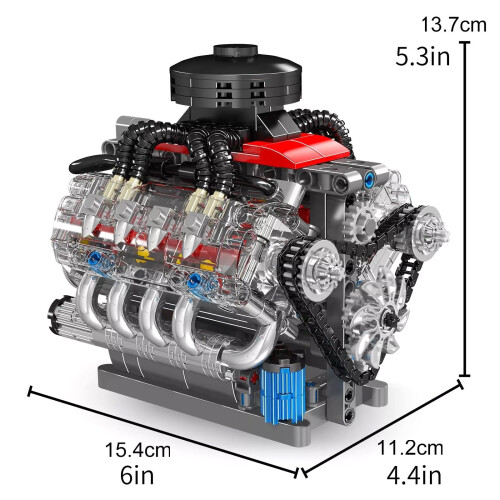 V8 Engine Model Building Kit for Adults and Kids, Realistic STEM Educational Blocks 1