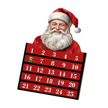 Wooden Santa Holiday Advent Calendar Christmas Count Down