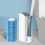 Toilet Brush and Holder Set Space Saving-Blue plus 8 replacem 6