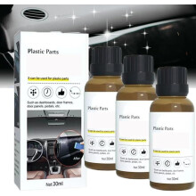 Car Plastic Restorer 30ml Kit with Sponge, Instant Trim Restoration, UV Protection and Shine