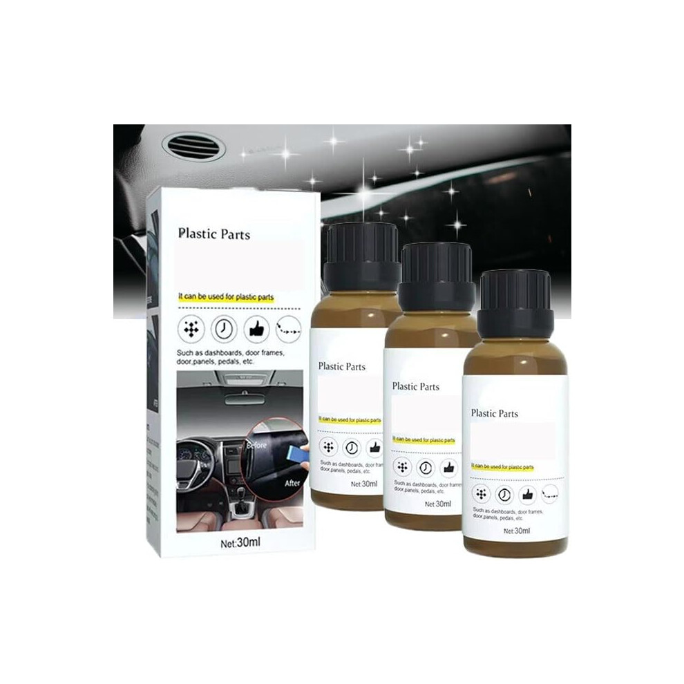 Car Plastic Restorer 30Ml Kit With Sponge, Instant Trim Restoration, Uv Protection And Shine 9092120172614