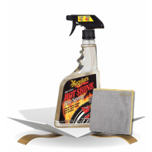 Gloss Tire Shine Spray 24oz Bundle with Microfiber Cloth, Long Lasting Wet Look Car Tire Dressing (2 Items)