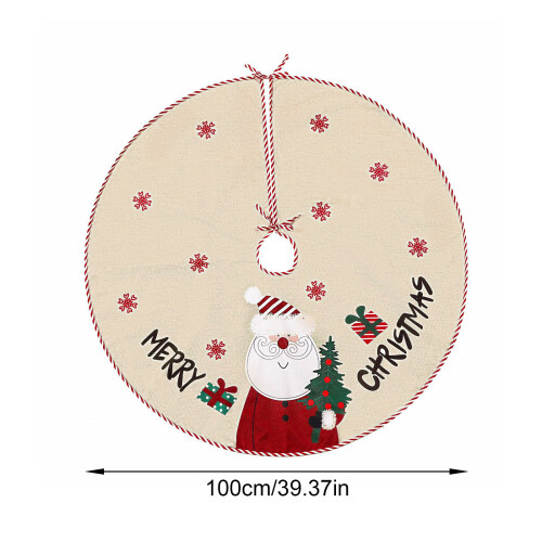 Soft And Durable Christmas Tree Skirt Feature-Snowman style 1